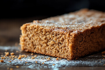 Cake Loaf Slice on Dark Surface