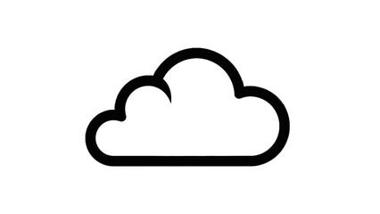Fototapeta premium Vector illustration of a cloud shape on transparent background, simple outline icon