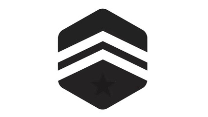 Vector illustration of military chevron rank insignia on transparent background