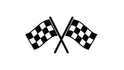 Vector illustration of checkered flags on transparent background representing finish line