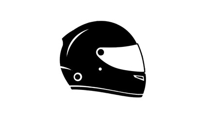 Obraz premium Vector illustration of a black racing helmet on transparent background