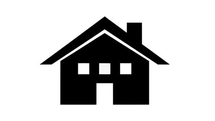 Fototapeta na wymiar Vector illustration of a house icon on transparent background, simple black and white design