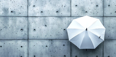 Umbrella Over Concrete Wall