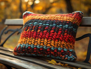 Multicolor Knitted Pillow