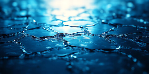 Ice Cracked Surface Blue Light