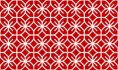 Fototapeta premium four-petal flower pattern with blue background. Batik pattern. seamless pattern.