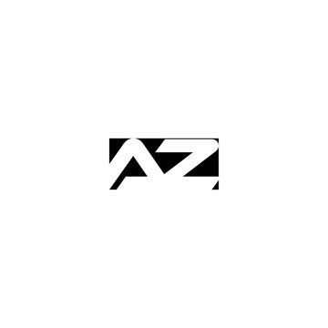 AZ Negative Space Monogram Logo &ndash; Modern Minimal Lettermark Design