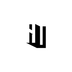 Obraz premium AU Negative Space Monogram Logo – Modern Minimal Lettermark Design