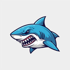 Obraz premium Vicious Great White Shark Mascot Vector