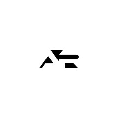 Obraz premium AR Negative Space Monogram Logo – Modern Minimal Lettermark Design