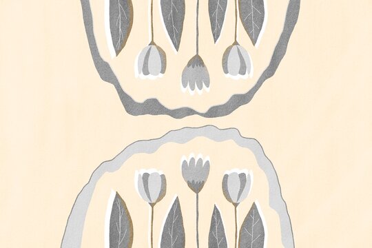 Pastel botanical pattern with spring floral elements