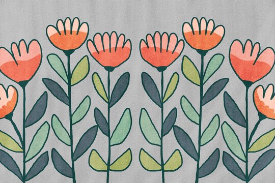Botanical pattern with spring flowers