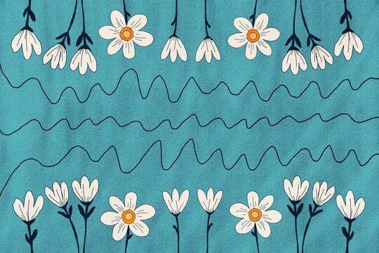 Delicate floral illustration with spring flowers