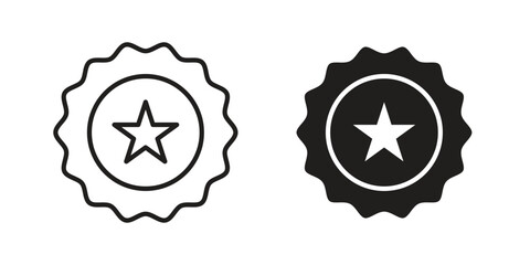 Badge icons. Outline and filled icons. Vector Graphic. EPS 10