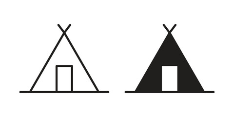 Camping icons. Outline and filled icons. Vector Graphic. EPS 10 © iconic