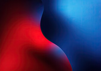 Abstract image Red and blue hues merging, separated by a dark sinuous line