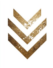 Textured downward pointing arrow stack, gold/brown tone on white background