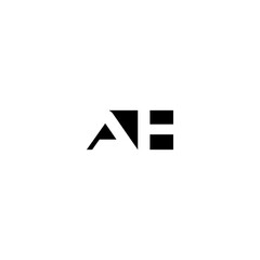 Obraz premium AH Negative Space Monogram Logo – Modern Minimal Lettermark Design