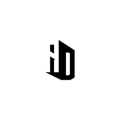 Obraz premium AD Negative Space Monogram Logo – Modern Minimal Lettermark Design