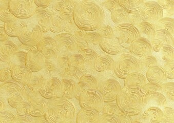 Golden embossed swirling circles texture, slightly varied in size and density
