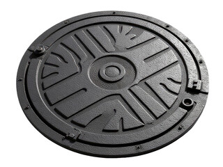 Obraz premium A manhole cover on a simple white background