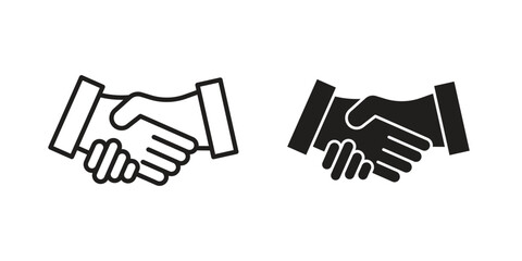Obraz premium Handshake icons. Outline and filled icons. Vector Graphic. EPS 10