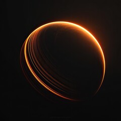 Golden orb, glowing lines, cosmic sphere