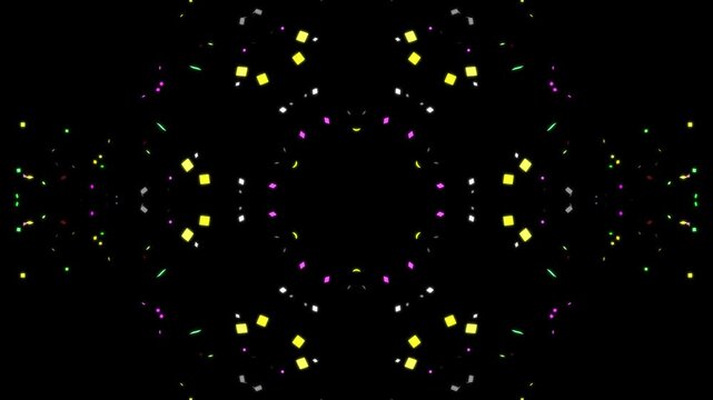 Futuristic glowing psychedelic music video kaleidoscope tunnel mandala 3d art design new-age pattern meditation zen hypnotizing abstract VJ seamless loop