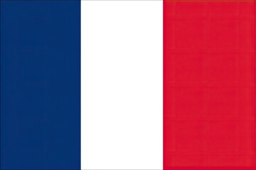 Tricolor flag blue, white, red vertical bands, national symbol