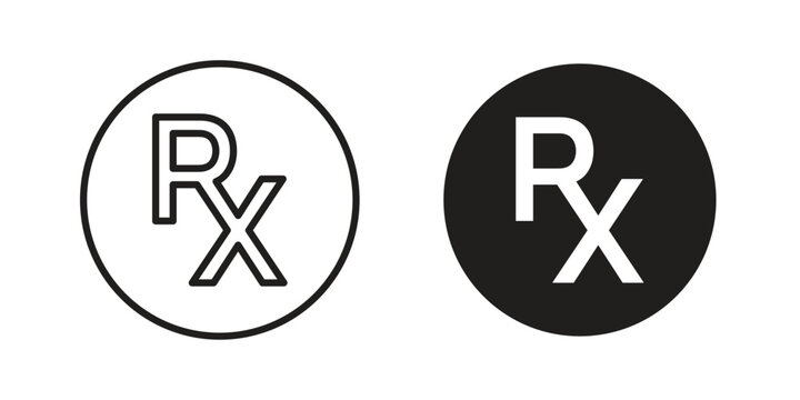 RX icons. Outline and filled icons. Vector Graphic. EPS 10