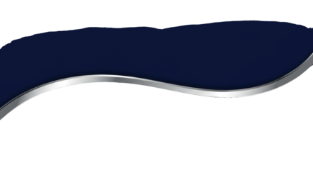 A prominent, elegantly curved, glossy silver wavy line separating a deep blue-black background above and a transparent background below with ample copy space, corporate design concept