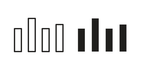 Obraz premium Stats icons. Outline and filled icons. Vector Graphic. EPS 10