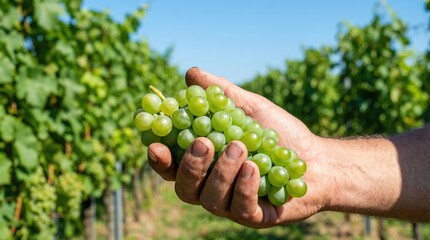 hand holding grapes