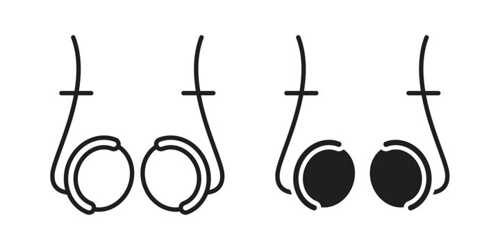 Vasectomy icons. Outline and filled icons. Vector Graphic. EPS 10