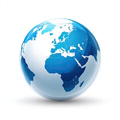 Fototapeta premium Glossy globe depicting Europe, Africa, and the Middle East