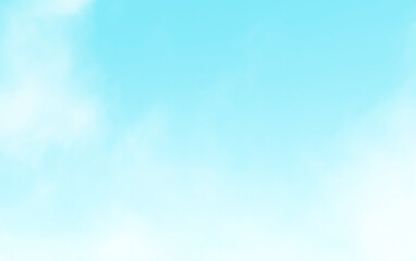 Blue sky with white fluffy cloud. Cumulus clouds background. Cloudscape morning sky. The concepts of freedom of life, never give up and positive though energy.