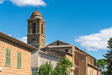 Italy - Orvieto - Chiesa dei Servi di Maria - Exterior view of the historic church tower with copper dome