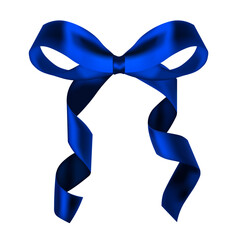 blue ribbon bow without background