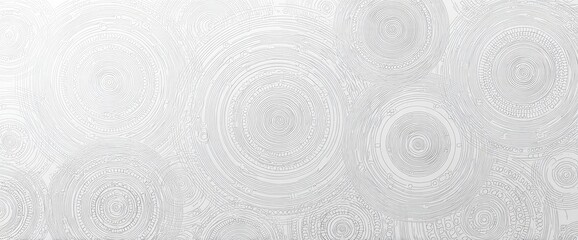 White surface featuring clustered, concentric circular patterns