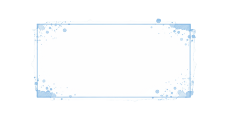 Abstract pastel blue watercolor wash, delicate ethereal splatters, light washes along edges, transparent rectangular copy space, gently fading, tranquil minimalist design concept