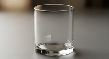 Minimalist composition capturing the elegance of an empty glass tumbler