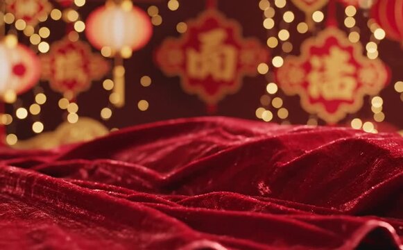 Abstract Red Paper Texture Festive Background