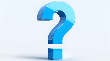 青い3Dのクエスチョンマーク 疑問符 質問と解決のビジネスコンセプト