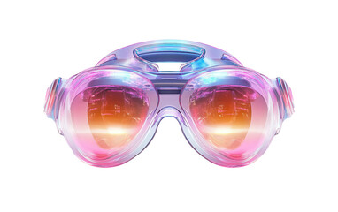 Transparent VR headset featuring glowing lenses for futuristic immersive virtual reality experiences