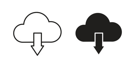 Obraz premium Download from Cloud icons. EPS 10. Graphic icon vector designs