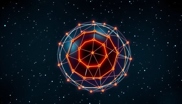 Geometric Shape against Starry Sky