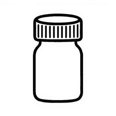 Medicine bottle with cap vector icon - Pharmaceutical container illustration