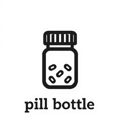 Pill bottle icon vector illustration - Medicine container symbol