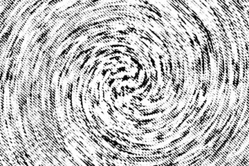 Distorted spiral swirl with rough, diagonal ink lines and grunge texture on a transparent background.