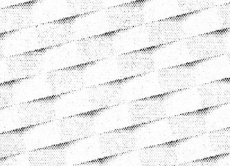 Macro black halftone dots forming wavy paper-like stripes and subtle banding, isolated on a transparent background with alpha channel.